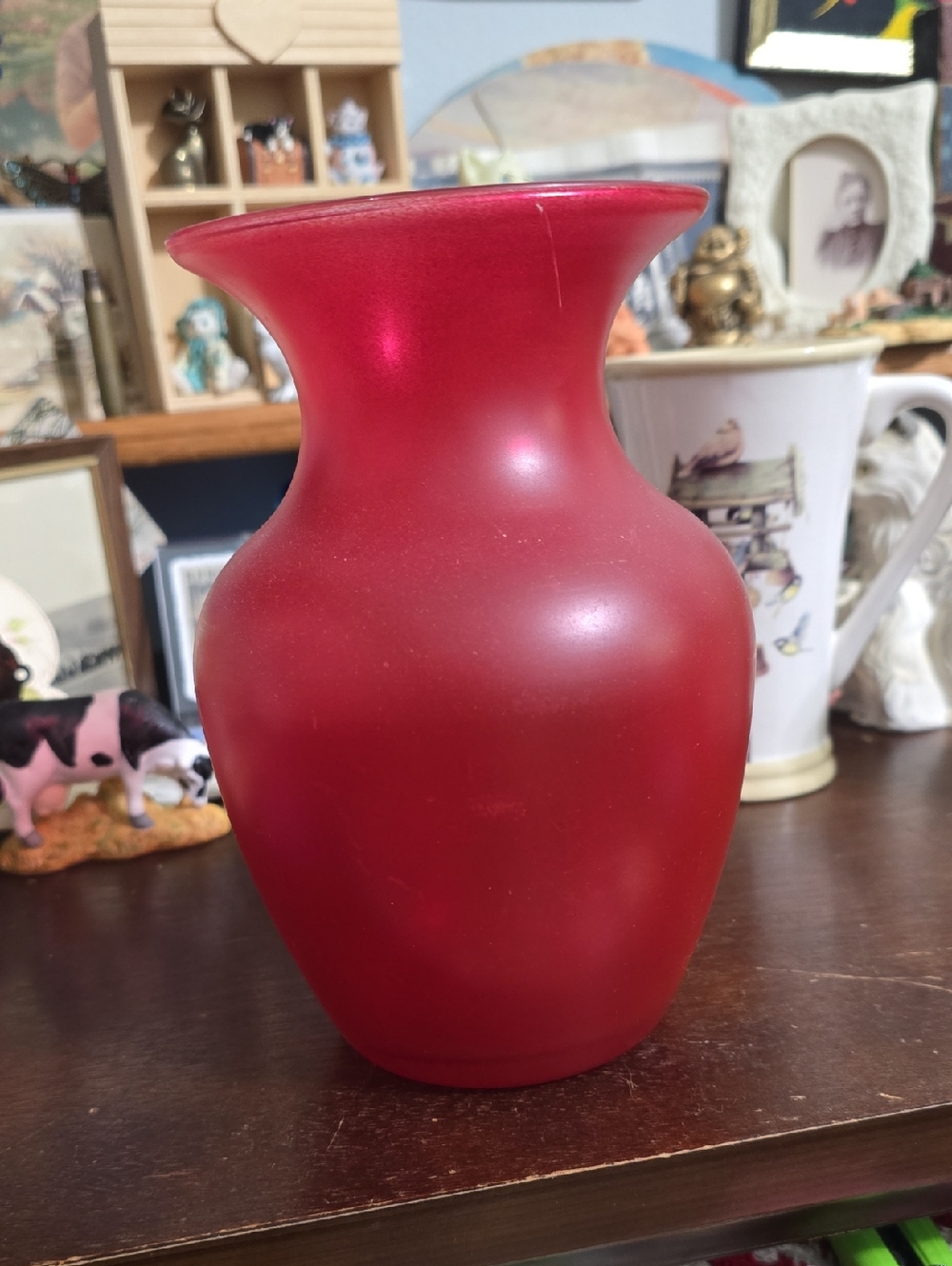 Elegant Red Glass Vase - Home Accents